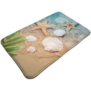 Bath Mat Leaf Starfish and Seashell Bath Rugs